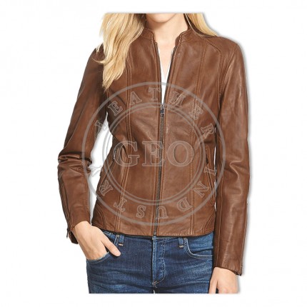Custom Fashion Leather Jackets For Ladies